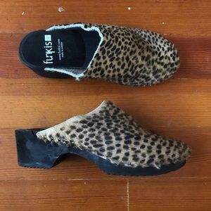 Funkis leopard Swedish clogs great condition sz 37